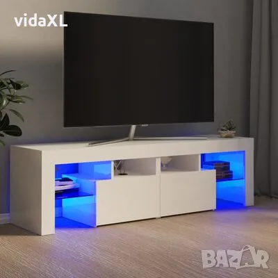 vidaXL ТВ шкаф с LED осветление, бял гланц, 140x36,5x40 см(SKU:804370), снимка 2 - Шкафове - 48833137