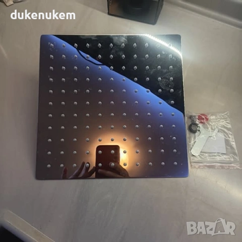 Душ глава с високо налягане, квадратна форма, 20 см, снимка 8 - Смесители - 53228157