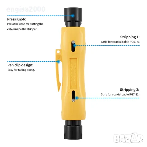 Инструмент за заголване на коаксиален кабел, снимка 7 - Други инструменти - 49318519