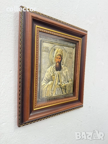 Икона - Свети Сава Нови Калимноски / сребро / позлата. №7693, снимка 3 - Антикварни и старинни предмети - 52686480