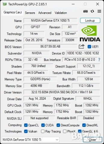 Видеокарта Palit GeForce GTX 1050 Ti StormX 4GB, снимка 3 - Видеокарти - 54034988