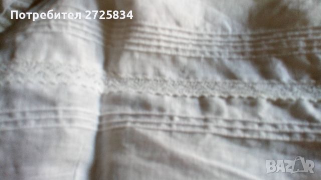 Блуза H&M, 100% лен и шевица, бяла, снимка 15 - Корсети, бюстиета, топове - 46206360