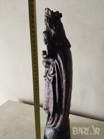 Стара дървена статуетка-дева Мария с Младенеца, снимка 3 - Други ценни предмети - 45694242