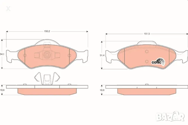 SIMER 772 Накладки предни FORD Fiesta, Escort, Courier, KA 1989-2011 OE 1465126 OE 1111857 OE1206062, снимка 1 - Части - 35901259