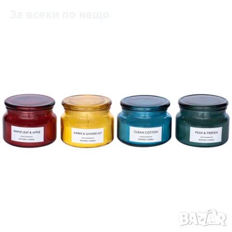 Ароматна свещ в буркан, 4 аромата Код P869