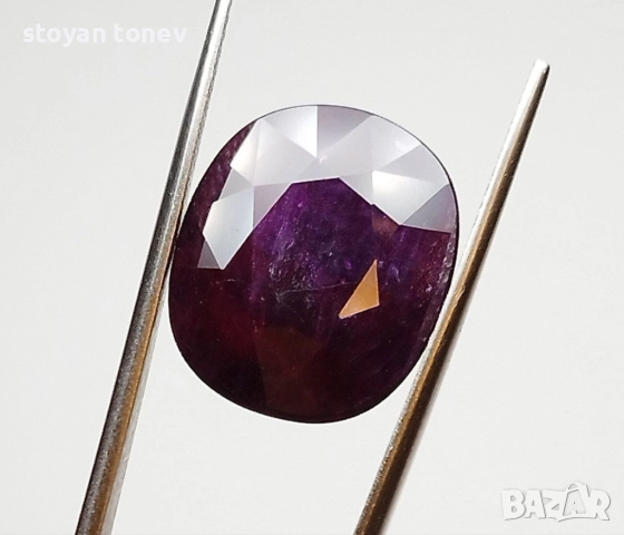 Голям естествен рубин в пурпурно червен цвят 9.83кт.! Сертифициран! Нов!, снимка 8 - Други - 52787857