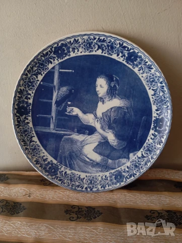 Декоративна чиния за стена блу делф