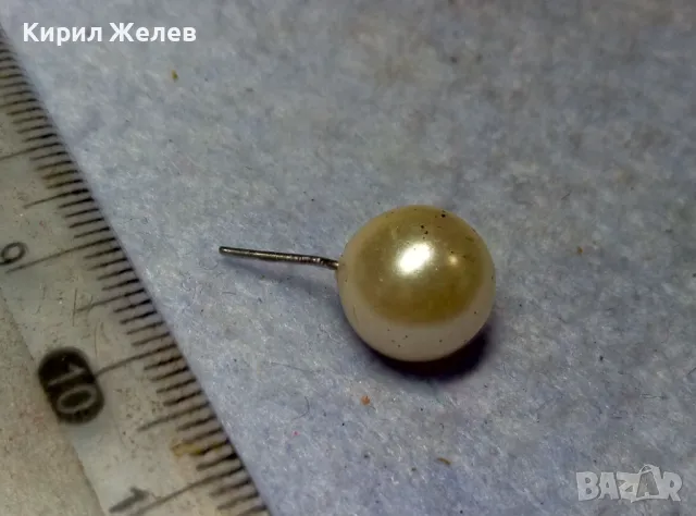 СТАРА ПЕРЛЕНА ОБЕЦА КЛАСИЧЕСКИ МОДЕЛ с ЩИФТ от БЛАГОРОДНА СТОМАНА 48246, снимка 4 - Обеци - 49732948