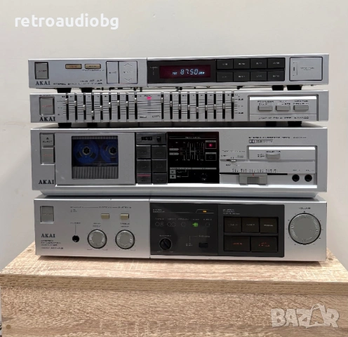 🔈Винтидж аудио сет AKAI - усилвател, дек, тунер, еквалайзер, грамофон и колони🔈, снимка 4 - Аудиосистеми - 53827895