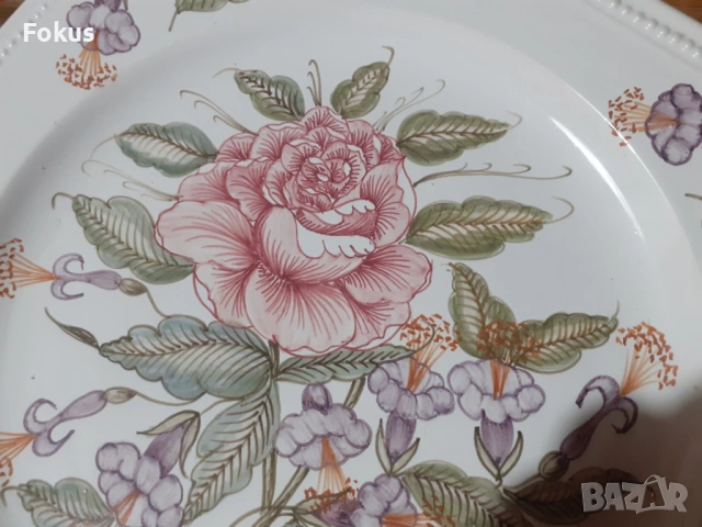 Колекционерска чиния плато порцелан подпис маркировка, снимка 3 - Антикварни и старинни предмети - 53394608