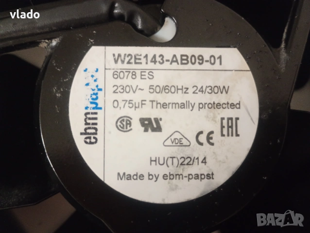 Вентилатор за изсмукване EBMPAPST W2E143-AB09-01, снимка 6 - Вентилатори - 53937816
