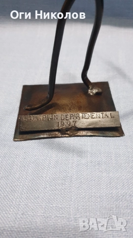 Металопластика на фехтовач .Ръчно изработен, снимка 6 - Антикварни и старинни предмети - 52677434