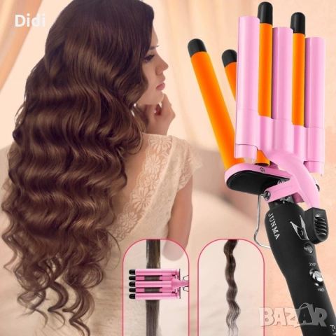 Тройна ретро преса за къдрене на косата. Цвета е според наличноста на слада, снимка 3 - Преси за коса - 51691754