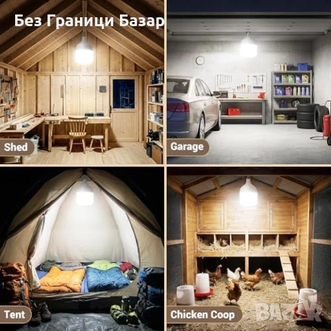 Нова лампа Соларно LED осветление 3 режима за навес гараж беседка двор, снимка 8 - Лед осветление - 53815681