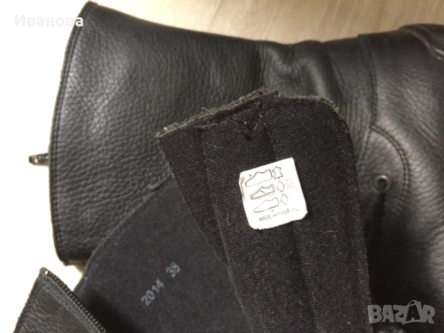 Удобни черни ботуши,естественна кожа., снимка 4 - Дамски ботуши - 52432262