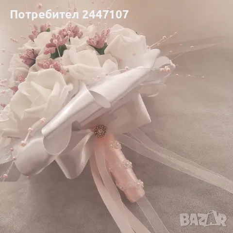 Булчински букет, снимка 3 - Сватбени аксесоари - 49229717