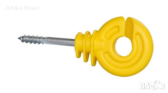 Изолатори за електропастир тип пръстен, в пакет по 25 бр, .-жълт Арт.№: 441342, снимка 1 - За селскостопански - 46256928
