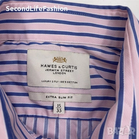 Hawes & Curtis мъжка риза райе размер М оригинал , снимка 3 - Ризи - 54173308
