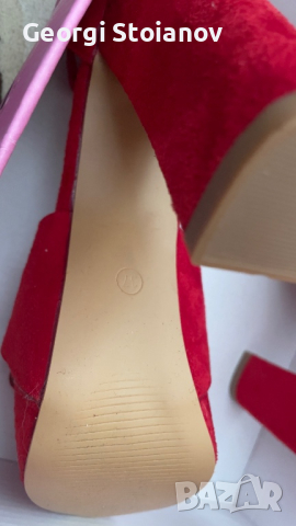 Велурени Дамски Обувки с Ток номер 37, снимка 5 - Дамски обувки на ток - 45022897