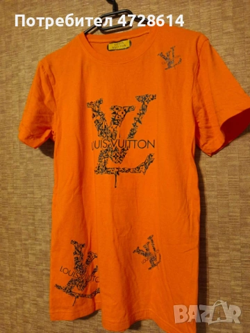 Louis Vuitton мъжка тениска в оранжево, снимка 2 - Тениски - 53421167
