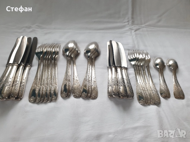 Комплект посребрени прибори, снимка 9 - Антикварни и старинни предмети - 52452047