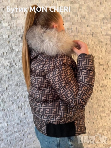 Дамско зимно яке Fendi естествен Пух и пълнеж от силиконова вата