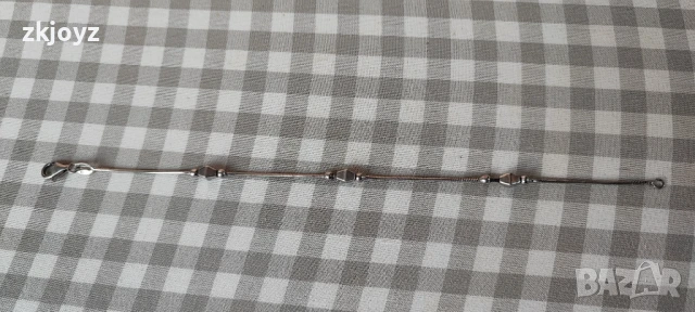 ИТАЛИАНСКА СРЕБЪРНА ГРИВНА с РОМБОВЕ 4.23 ГРАМА/ ПРОБА 925, снимка 2 - Гривни - 51164060