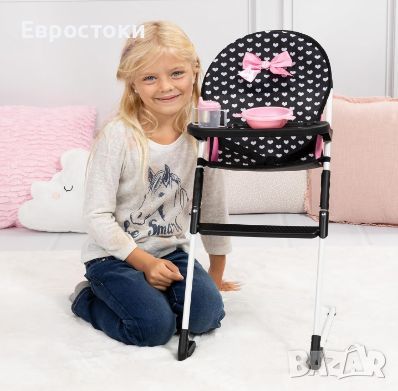 Комплект аксесоари за кукли Bayer Design 61760AB 9-в-1 - кошарка, столче за хранене, снимка 5 - Кукли - 46462810