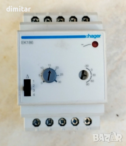 Аналогов термостат контролер EK186 Hager 