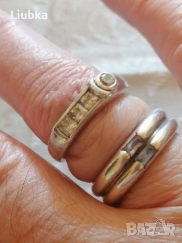 сребърни пръстени с камъни, снимка 3 - Пръстени - 46231572
