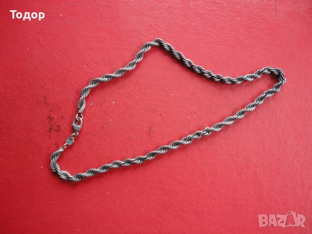 Сребърен синджир верижка верига 1, снимка 3 - Колиета, медальони, синджири - 53060962