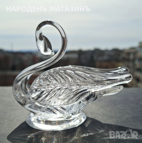 Edinburgh CRYSTAL - Великобритания - Кристален лебед за бижута кристална бижутерка 