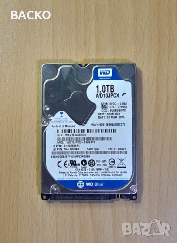 Хард диск 2,5 Western Digital 1ТВ, снимка 1 - Твърди дискове - 46801234