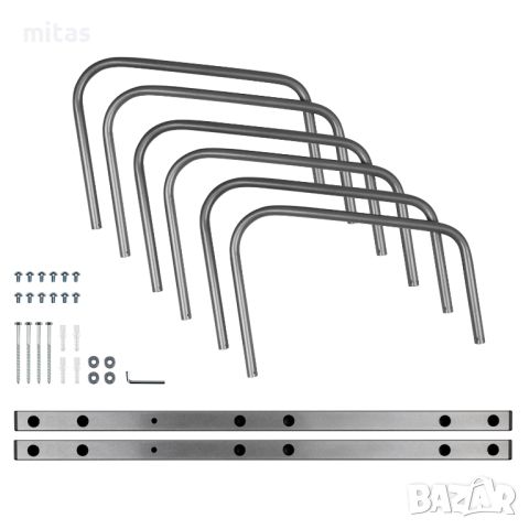 Стойка паркинг за 3 велосипеда, Стоманена, Сребриста, снимка 2 - Аксесоари за велосипеди - 45131873