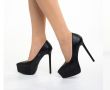 Дамски обувки черни с ток 39 номер, снимка 1 - Дамски обувки на ток - 45100970