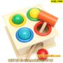 Играчка с чук и топчета изработена от дърво - КОД 3568, снимка 2