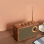 Bluetooth радио колонка AS23, 5W, 1500mAh, Кафява в ретро стил с кожена дръжка, снимка 3
