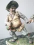 Capodimonte статуетка 40см/Каподимонте стара порцеланова фигура-композиция/мъж с магаре, снимка 3