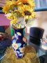 Керамична ваза със слънчогледи , снимка 1