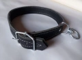 Двойно шит черен нашийник с орнаменти и върток – 4 см широк, снимка 1
