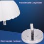 Нощна лампа Ceardwen, настолна лампа, USB лампа, бяло стъкло, 5 W, димируема, метална основа, снимка 4