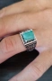 Мъжки сребърен пръстен с изумруд от Тайланд, снимка 1