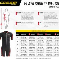 Cressi Неопренов костюм Playa Man 2.5 Black/Red XS, снимка 3 - Други - 45804740