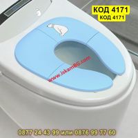Сгъваем адаптер за деца тип седалнка за тоалетна чиния - КОД 4171, снимка 1 - За банята - 45525098