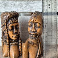 Двойка африкански фигури, дърво, снимка 3 - Антикварни и старинни предмети - 45579501
