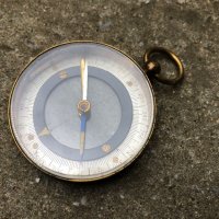 стар бронзов, джобен компас , снимка 3 - Антикварни и старинни предмети - 45552263