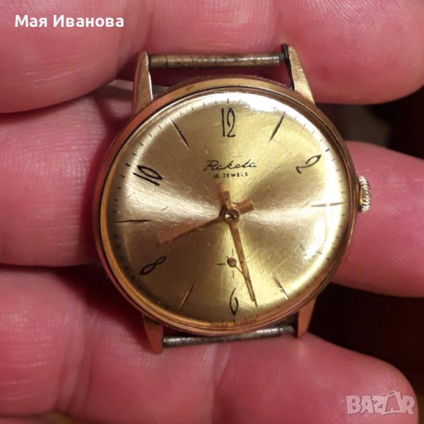 Руски мъжки позлатен часовник Ракета, снимка 1