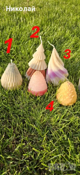 Подаръчни свещи декоративни свещи цветни свещи, снимка 1