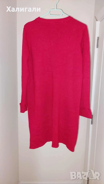 Червена рокля с А силует от фино плетиво M/L, снимка 1