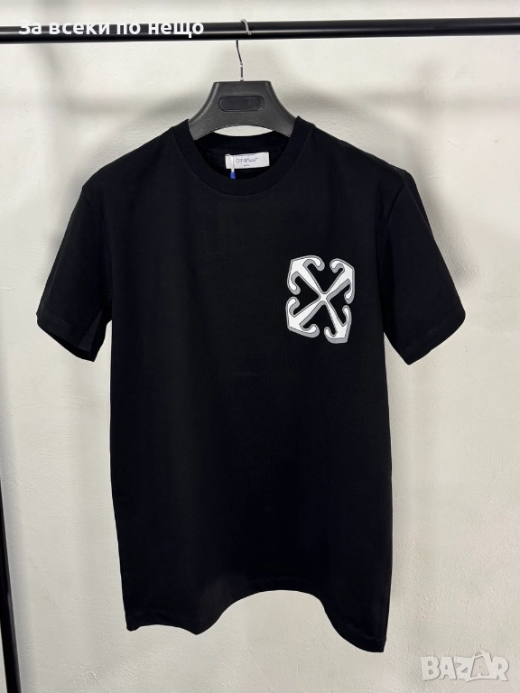 Off-White Мъжка Черна Тениска👕Мъжка Блуза С Къс Ръкав В Черен Цвят Код V.B.13, снимка 1